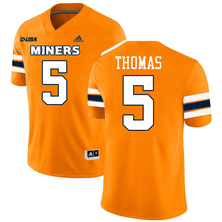 Kam Thomas UTEP Jersey,UTEP Miners #5 Kam Thomas College Football Jersey,Uniforms-Orange